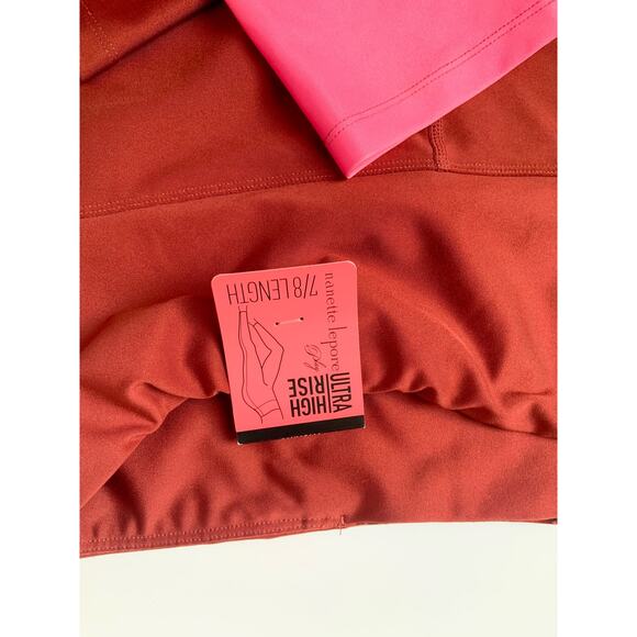 Nanette Lepore Red Pink Orange Compression Leggings Women's Large NWT MSRP:$58 - Picture 9 of 10